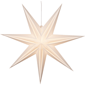 Holly Ø75 Weiß Von Star Trading - Der Stern sorgt f&uuml;r weihnachtliche Stimmung und sein h&uuml;bsches Perlenmuster erzeugt ein sanftes Leuchten.