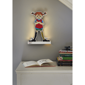 Pippi Mehrfarbig kinderlampe Von Star Trading - Eine klassische Pippi-Illustration, hier als Silhouette, die von beiden Seiten leuchtet.