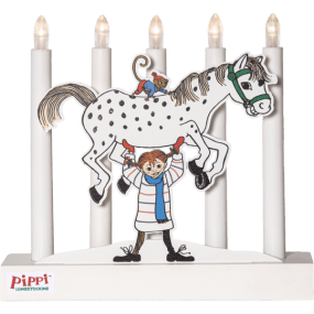 Pippi Weiß Von Star Trading - Ein wundersch&ouml;ner Kerzenleuchter, der Weihnachtsstimmung und Freude verbreitet und den ganzen Winter &uuml;ber eine sch&ouml;ne Dekoration ist.
