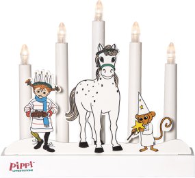 Pippi Weiß Von Star Trading - Der Kerzenständer wird mit 2 AA-Batterien betrieben und verfügt über eine praktische Timerfunktion mit 6 Stunden an und 18 Stunden aus.