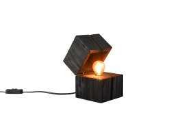 Treasure 16cm Schwarz tischlampe Von Trio Lighting - Das schwarze Holzdesign fügt sich harmonisch in bestehende Einrichtungen ein und macht die Lampe zu einem wahren Schmuckstück für jeden Raum.