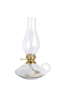 Kerosene lamp with handle big Transparent Von Strömshaga - Der Brenner in Messingoptik und das hohe Brennerrohr aus Klarglas unterstreichen den traditionellen Charakter.