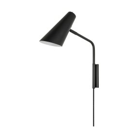 Noa 38cm Schwarz wandlampe Von Dyberg Larsen - Kennzeichnend für die Serie sind der flache Fuß und der verstellbare Lampenschirm.