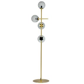 Como Messing stehlampe Von Dyberg Larsen - Die Rauchglasschirme verleihen der Lampe einen einzigartigen Charakter und Sie können mit verschiedenen Lichtquellen experimentieren, um einen persönlichen Ausdruck zu schaffen.