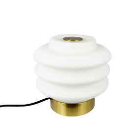 Diva 15cm Messing tischlampe Von Dyberg Larsen - Den elegant designade Diva bordslampan i m&auml;ssing ger en sofistikerad touch till varje hem och &auml;r ett konstverk som tillf&ouml;r liv och sk&ouml;nhet till rummet.