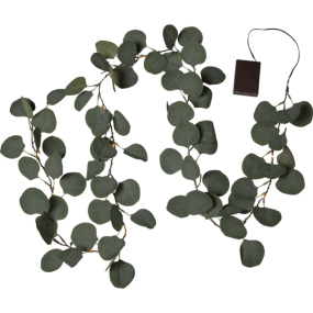 Lichtergirlande Eucalyptus Grün Von Star Trading - Wundersch&ouml;ne, dekorative Girlande aus gr&uuml;nen Eukalyptusbl&auml;ttern, 180 cm lang, mit 20 warmwei&szlig;en Lichtpunkten.