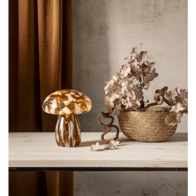 Funghi 17cm Braun tischlampe Von Star Trading - Im Inneren befindet sich eine LED-Lichterkette mit 10 Dioden.