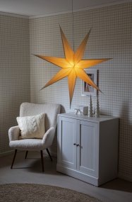 Papierstern Ø78 Beige Von Konstsmide - Das schlichte, elegante Design verbreitet ein sanftes und angenehmes Licht, das in der Advents- und Weihnachtszeit f&uuml;r eine harmonische Stimmung sorgt.