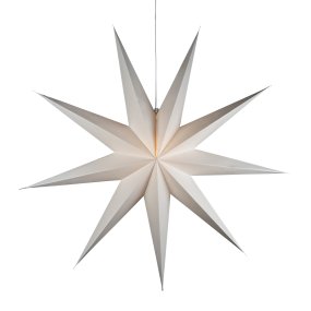 Papierstern Ø115 Weiß Von Konstsmide - Das schlichte, elegante Design verbreitet ein sanftes und angenehmes Licht, das in der Advents- und Weihnachtszeit f&uuml;r eine harmonische Stimmung sorgt.
