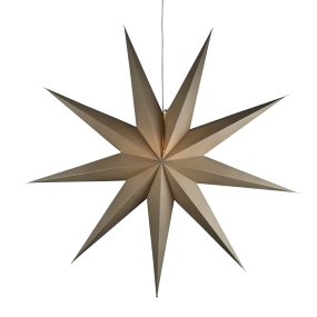 Papierstern Ø115 Beige Von Konstsmide - Das schlichte, elegante Design verbreitet ein sanftes und angenehmes Licht, das in der Advents- und Weihnachtszeit f&uuml;r eine harmonische Stimmung sorgt.