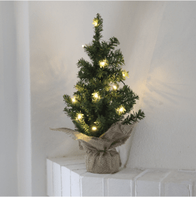 Toppy 45cm Grün Von Star Trading - Dekorativer Tischbaum mit 10 LED-Lichtern mit einem schönen, warmweißen Schein.