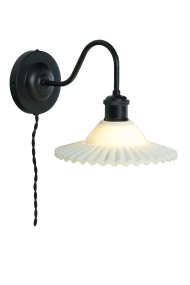 Silvia 30cm Schwarz und Weiß wandlampe Von Aneta Lighting - Die Silvia Wandleuchte im romantischen Vintage-Stil ist ein schönes Einrichtungsdetail, das sowohl in klassische als auch in ländliche und moderne Einrichtungen passt.