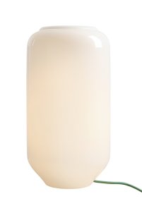 Flask 36cm Weiß/Grün tischlampe Von Artera - Das salbeigrüne Kabel setzt einen schönen Farbakzent und verleiht der Lampe einen harmonischen und zugleich verspielten Ausdruck.