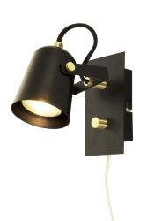 Metz Schwarz leselampe Von Aneta Lighting - Schwarz mit Messingdetails und seiner stilvollen Form vermittelt es einen klassischen Eindruck im modernen Vintage-Stil.