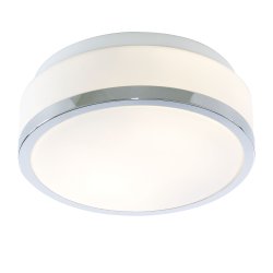 Cheese Ø23 Chrom badezimmerlampe Von Searchlight - Der mattweiße Schirm sorgt für ein weiches und angenehmes Licht und schafft eine entspannte und einladende Atmosphäre.