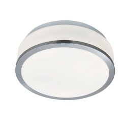 Cheese Ø23 Silber badezimmerlampe Von Searchlight - Der mattweiße Schirm sorgt für ein weiches und angenehmes Licht und schafft eine entspannte und einladende Atmosphäre.
