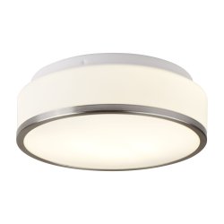 Cheese Ø30 Silber badezimmerlampe Von Searchlight - Der mattweiße Schirm sorgt für ein weiches und angenehmes Licht und schafft eine entspannte und einladende Atmosphäre.