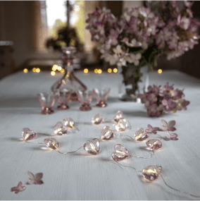 Lichterkette Valentine Rosa Von Star Trading - Wundersch&ouml;ne, batteriebetriebene Lichterkette mit facettierten rosa Herzen.