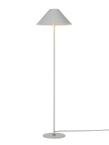 Hygge 1 140cm Grau stehlampe Von Halo Design - Der kegelförmige Schirm sorgt für ein weiches und angenehmes Licht, perfekt, um im Wohnzimmer, Schlafzimmer oder Büro eine warme und entspannende Atmosphäre zu schaffen.