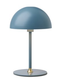Boogie 25cm Blau tischlampe Von Halo Design - Das Metall in einem dunklen, grellen Licht; Die Farbe in Kombination mit den Messingdetails verleiht dem Raum Eleganz.