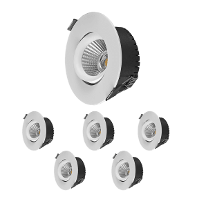Bondy Downlight 6er-Pack Weiß Von Designlight - Mit einem Durchmesser von 85 mm kann die Leuchte in eine 60&ndash;70 mm gro&szlig;e &Ouml;ffnung montiert werden.