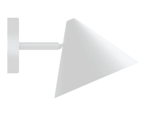 Tratt Micro IP20 Weiß wandlampe Von Westal - Sie ist aus Edelstahl gefertigt und weiß pulverbeschichtet.