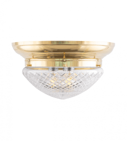 Fröding 300 Messing Von Karlskrona lampfabrik - Lampan &auml;r f&ouml;rsedd med tre ljusk&auml;llor f&ouml;r en j&auml;mnare och behagligare ljusbild, vilket &auml;r s&auml;rskilt viktigt vid anv&auml;ndandet av slipade kristallglas.