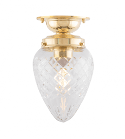 Lundkvist 80 IP24 Messing Von Karlskrona lampfabrik - &Ouml;nskar man g&aring; in med kuloledning fr&aring;n sidan av armaturen kompletteras med en distansplatta.