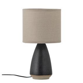 Paprica 28cm Schwarz tischlampe Von Bloomingville - Der stilvolle Steinzeugfu&szlig; kombiniert mit einem Leinenschirm in Naturton sorgt f&uuml;r einen warmen und harmonischen Ausdruck.