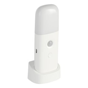 Merta Weiß tragbare Von Eglo - Die Lampe wird mit einer Station geliefert, auf der sie sich beispielsweise auf einem Nachttisch, einem Regal oder einem Schreibtisch platzieren lässt.