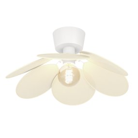 Binacua Ø45 Beige deckenleuchte Von Eglo - Der Schirm besteht aus sanft gerundeten Blättern, die sich überlappen und die Lichtquelle in der Mitte sichtbar machen.