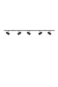 Swan 5 Schwarz spotlight Von Globen Lighting - Die Leuchte wird mit zwei Metallaufh&auml;ngungen zur Montage an Decke oder Wand geliefert.