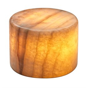 Marble 6cm Beige Von Unison - Die Marmor-Tischleuchte ist aus echtem, poliertem Marmor in einem warmen Beigeton gefertigt, der ein sanftes und stimmungsvolles Licht erzeugt.