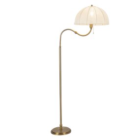 Crosby Gebürstetes Gold Von Elstead Lighting - Der gew&ouml;lbte Schirm aus d&uuml;nnem, leichtem Stoff l&auml;sst das Licht angenehm durch und sorgt f&uuml;r ein warmes, sanftes Licht.
