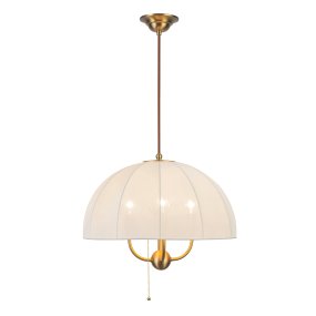 Crosby Ø45 Gebürstetes Gold Von Elstead Lighting - Die Leuchte ist aus Metall mit geb&uuml;rsteter Goldoberfl&auml;che gefertigt und mit einem geschwungenen Schirm aus d&uuml;nnem, leichtem Stoff kombiniert, der das Licht angenehm durchl&auml;sst.