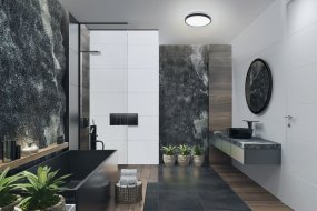 LED Bath Ø30 Schwarz badezimmerlampe Von Ledvance - F&auml;rgtemperaturen g&aring;r att justera mellan 3000K varmvitt ljus och 4000K kallvitt ljus genom att trycka snabbt tv&aring; g&aring;nger p&aring; din v&auml;ggstr&ouml;mbrytare.