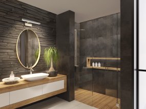 Orbis 40cm Chrom badezimmerlampe Von Ledvance - Lampan g&aring;r att f&auml;sta genom att skruva fast p&aring; v&auml;ggen eller kl&auml;mma fast p&aring; badrumsspegeln.