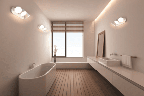 LED spot 35cm Weiß badezimmerlampe Von Ledvance - De tre vinkelbara sk&auml;rmarna med diffusor ger ett starkt men bl&auml;ndfritt ljus som du kan rikta efter &ouml;nskem&aring;l.