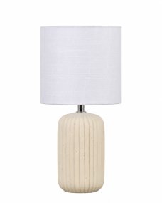 Palizzo 33cm Beige tischlampe Von Nordic Lighting - Wird mit einem 1,8 m langen wei&szlig;en Kunststoffkabel mit Netzschalter und Stecker geliefert.