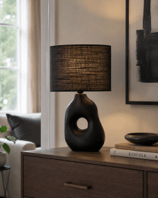 Pikazo 45cm Schwarz tischlampe Von Lampan - Das moderne und k&uuml;nstlerische Design macht die Leuchte zu einem stilvollen Blickfang, der jedem Raum Licht und Charakter verleiht.