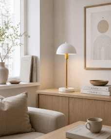 Dito 47cm Weiß tischlampe Von Nordic Lighting - Die Leuchte spendet angenehmes Licht und ist ein stilvolles Detail auf jedem Schreibtisch oder Beistelltisch.