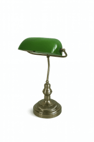 Boa 40cm Antikes Messing schreibtischlampe Von Lampan - Wird mit einem 1,5 m langen transparenten Kunststoffkabel mit Netzschalter und Stecker geliefert.
