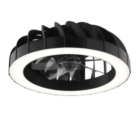 Fanora Ø46 Schwarz Von Brilliant - Im Sommer sorgt der Ventilator f&uuml;r k&uuml;hlende Luftzirkulation, w&auml;hrend die Umkehrfunktion im Winter die warme Luft gleichm&auml;&szlig;ig im Raum verteilt und so zu einem geringeren Energieverbrauch beitr&auml;gt.