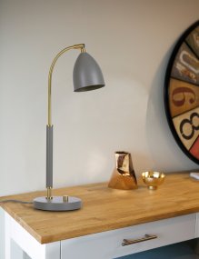 Deluxe 50cm Grau schreibtischlampe Von Belid - Die Leuchte spendet angenehmes Licht und verf&uuml;gt &uuml;ber einen beweglichen Schirm und eine Dimmfunktion.