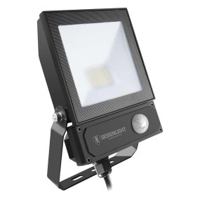 Elly Strahler 30W Sensor Schwarz Von Designlight - Mit einem symmetrischen Abstrahlwinkel von 120&deg; bietet die Leuchte ein breites und gleichm&auml;&szlig;iges Lichtfeld und eignet sich daher ideal f&uuml;r Einfahrten, Eing&auml;nge, Terrassen und andere Au&szlig;enbereiche.