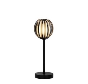 Blossom 32cm Schwarz tischlampe Von Searchlight - Die Tischleuchte Blossom ist eine elegante und moderne Leuchte, die schwarzes Metall mit einem eleganten Schirm aus ger&auml;uchertem Acryl kombiniert.