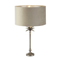 Palm 45cm Taupe tischlampe Von Searchlight - Mit einem einstellbaren Neigungswinkel von 6 Grad bietet die Lampe die Flexibilität, das Licht auszurichten und die perfekte Atmosphäre zu schaffen sowie die Beleuchtung dort zu fokussieren, wo Sie sie am meisten brauchen.