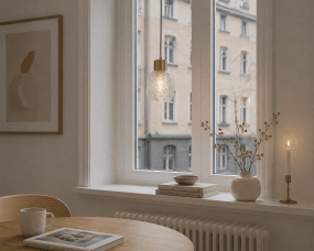 Tabaco Ø14 Transparent/Gold fensterlampe Von Lampan - Sie eignet sich perfekt f&uuml;r die Fensterbank und schafft eine einladende Atmosph&auml;re mit Charakter und Stil.