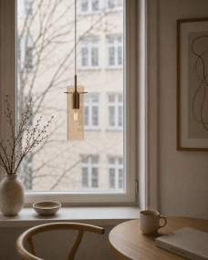 Cilinda Ø7 Messing/Bernstein fensterlampe Von Nordic Lighting - Cilinda ist eine zeitlose Fensterleuchte mit elegantem Design.