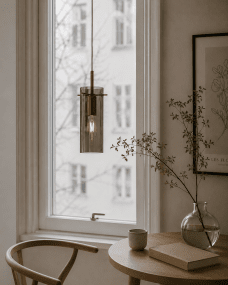 Cilinda Ø7 Messing/geräuchert fensterlampe Von Nordic Lighting - Cilinda ist eine zeitlose Fensterlampe mit elegantem Design.
